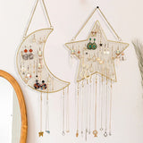 Metal Mesh Wall Hanger with Hooks Star Moon Shape