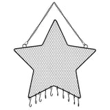 Metal Mesh Wall Hanger with Hooks Star Moon Shape