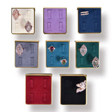 Metal Microfiber Jewelry Props Earrings Display Holder Beveled Jewelry Stand
