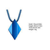 Portable Metal Necklace Electroplate Rhombic Pendant Birthday Gift