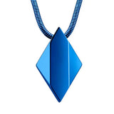 Portable Metal Necklace Electroplate Rhombic Pendant Birthday Gift