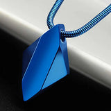 Portable Metal Necklace Electroplate Rhombic Pendant Birthday Gift