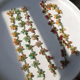 Metal Plant Leaves Blueberry Stone Bracelet Women Jewelry