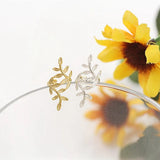 Metal Plant Leaves Clip Earrings for Women