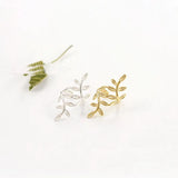 Metal Plant Leaves Clip Earrings for Women
