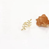 Metal Plant Leaves Clip Earrings for Women