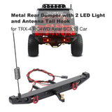 Rear Bumper w/ LED Light for 1:10 RC Crawler TRX4 Axial SCX10
