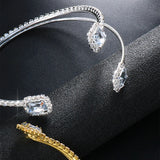Rhinestone Square Gem Cuff Bracelet Bangle for Women