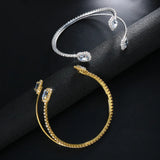 Rhinestone Square Gem Cuff Bracelet Bangle for Women