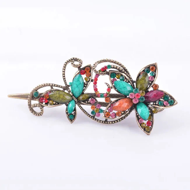 Vintage Butterfly Hair Clip Retro Flower Hairgrip Women Hair Jewelry