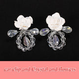 Rhodium Silver Tone Clip On Earring Flat Pad Findings With Loop Clasp