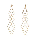 Metal Rhombus Clip On Earrings No Hole Ear Clips Geometry Earrings