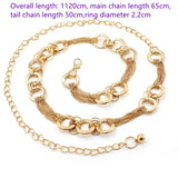 Metal Ring Decorative Waist Chain Belt for Women