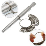 Metal Ring Mandrel Sizer Set with Hammer - Finger Sizing US 0-13