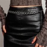 Metal Rings Loop Belt Waist Chain Metal Chain Belt Body Chain Dress Waist Chain