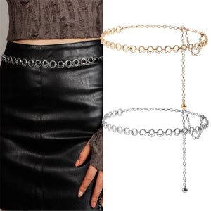 Metal Rings Loop Belt Waist Chain Metal Chain Belt Body Chain Dress Waist Chain