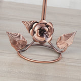 Metal Rose Jewelry Storage Case Necklace Display Bracelet Chain Stand