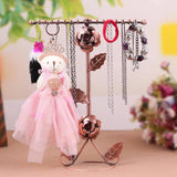Metal Rose Jewelry Storage Case Necklace Display Bracelet Chain Stand