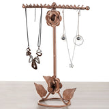 Metal Rose Jewelry Storage Case Necklace Display Bracelet Chain Stand