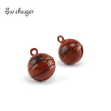 Round Basketball Jingle Bell Charms Pendant Necklace Keychain Bracelet
