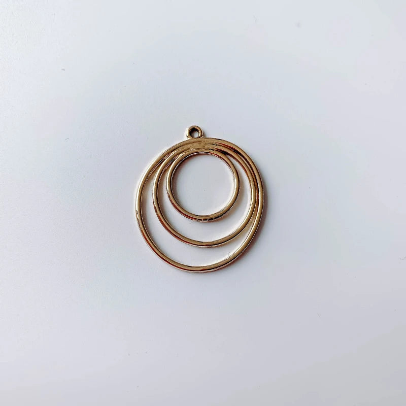 Metal Round Circle Loop Charms Eardrop Earring Accessories 10pcs