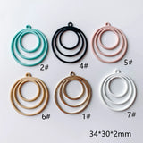 Metal Round Circle Loop Charms Eardrop Earring Accessories 10pcs
