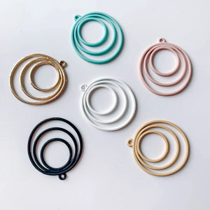Metal Round Circle Loop Charms Eardrop Earring Accessories 10pcs