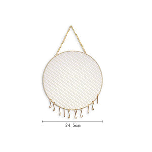 Metal Round Wall Hanging Jewelry Stand