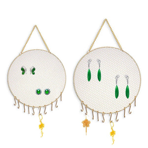 Metal Round Wall Hanging Jewelry Stand