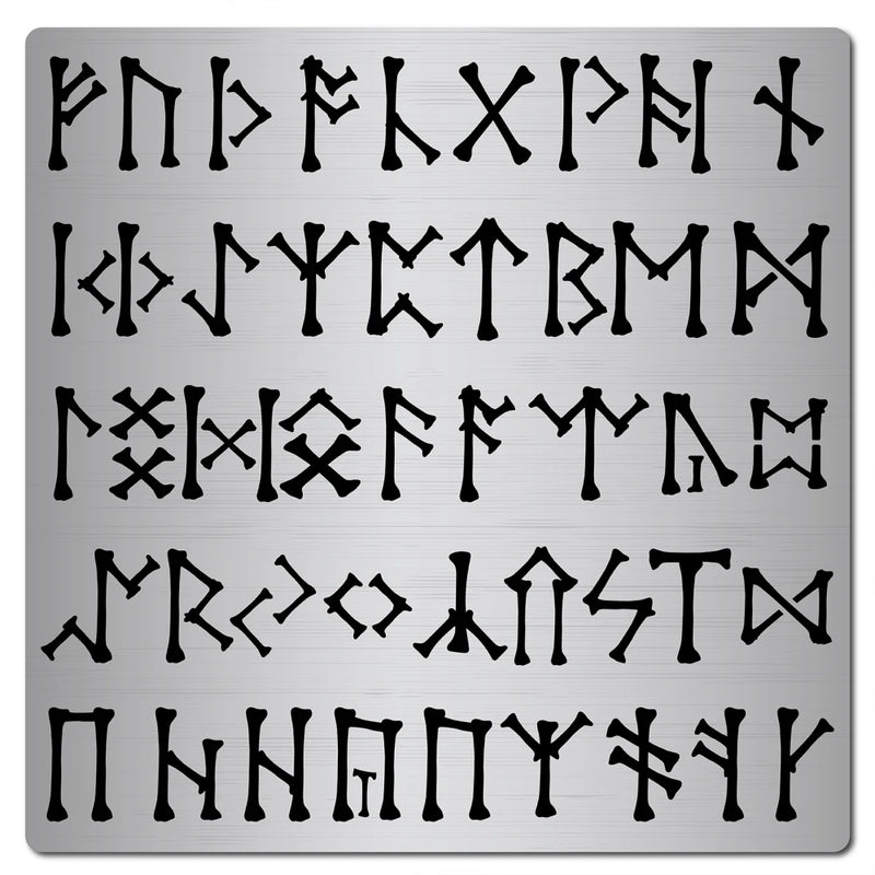 Metal Runes Stencil Elder Futhark Template Gothic Font Engraving