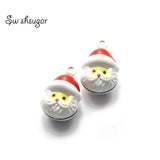 Metal Santa Claus Jingle Bell Charms for Pet Decoration