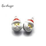 Metal Santa Claus Jingle Bell Charms for Pet Decoration