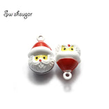 Metal Santa Claus Jingle Bell Charms for Pet Decoration