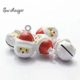 Metal Santa Claus Jingle Bell Charms for Pet Decoration