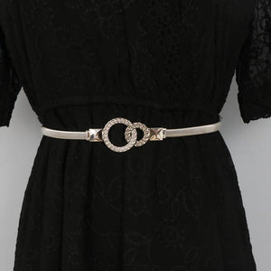 Silver High Stretch Waist Chain with Decorative Skirt Jeans Belt