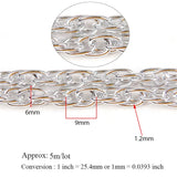 Metal Silver&Rose O Shape Necklace Chains Bulk For DIY Jewelry Making