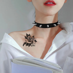 Metal Spike Choker PU Leather Collar Necklace Punk Statement Jewelry