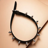 Metal Spike Choker PU Leather Collar Necklace Punk Statement Jewelry