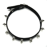 Metal Spike Choker PU Leather Collar Necklace Punk Statement Jewelry