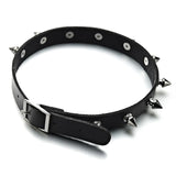 Metal Spike Choker PU Leather Collar Necklace Punk Statement Jewelry