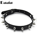 Metal Spike Choker PU Leather Collar Necklace Punk Statement Jewelry