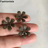 Metal Stamping Crafts 16mm Flower Beads Cap 6 Petal DIY Jewelry -200 pcs