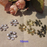 Metal Stamping Crafts 16mm Flower Beads Cap 6 Petal DIY Jewelry -200 pcs