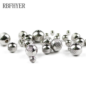 Metal Stripe Round Stainless Steel Spacer Beads 3/4/6/8MM Jewelry Making