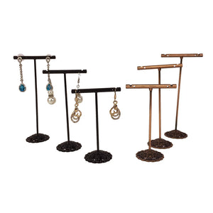 Metal T-Shaped Earring Display Stand Set