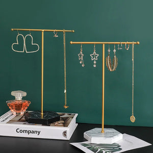 Metal T-shape Jewelry Display Bracelet Chain Necklace Earring Rings Organizer