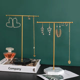 Metal T-shape Jewelry Display Bracelet Chain Necklace Earring Rings Organizer