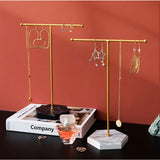 Metal T-shape Jewelry Display Bracelet Chain Necklace Earring Rings Organizer