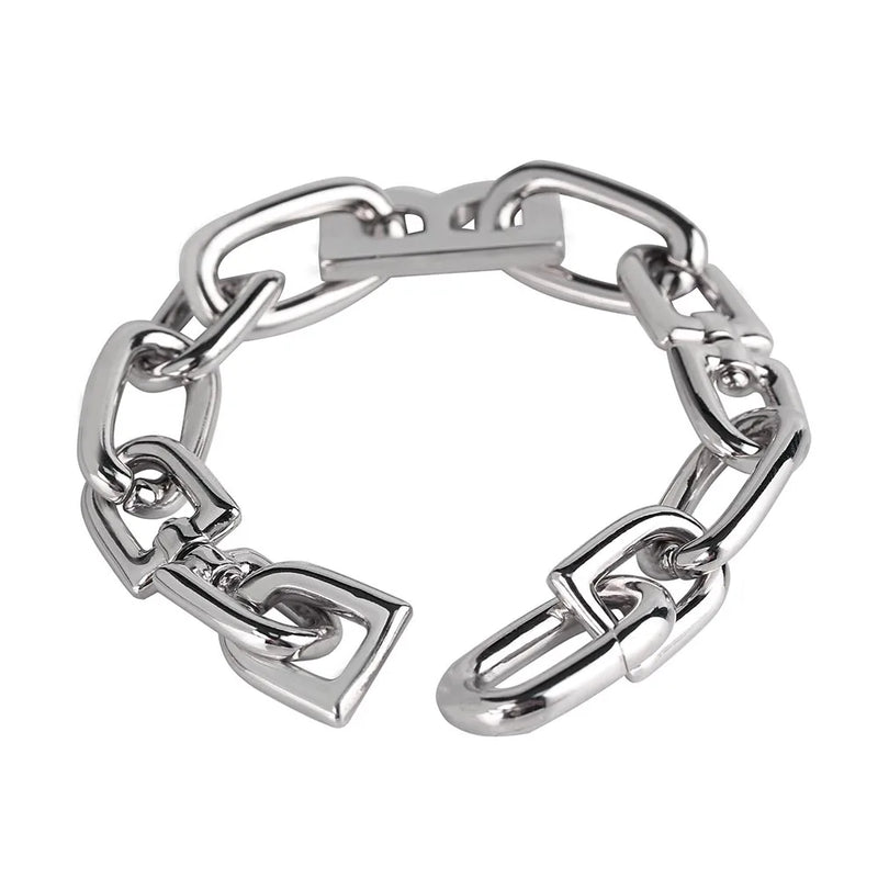 Metal Texture Heavy Industry Letter B Bracelet