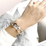 Metal Texture Heavy Industry Letter B Bracelet